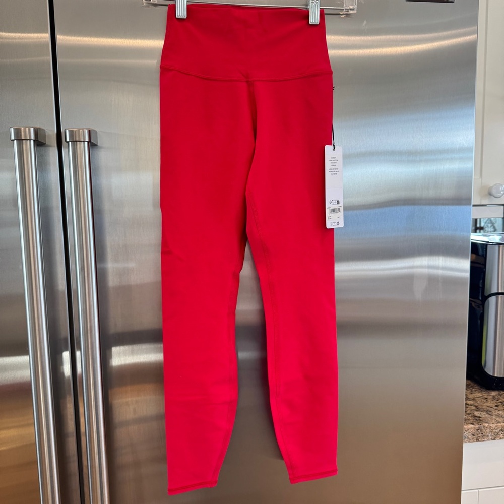 NWT Alo Bold Red Alosoft Leggings High Waisted 7/8 Pants Yoga Workout Brand New